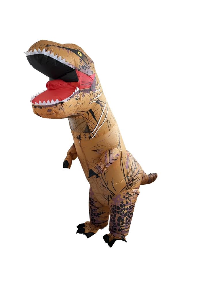 New King Tyrannosaurus Rex Cosplay Dinosaur Kigurumi Inflatable Funny Performance Halloween Costume Costume, Overalls, Adult, Costume, Outfit, (Green)