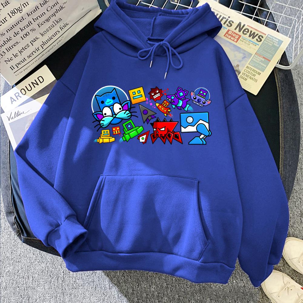 Толстовка Geometry Dash Rhythm Platform Электронные игры Графическая печать HOODIE для Осени/Зимы Свитшот с капюшоном