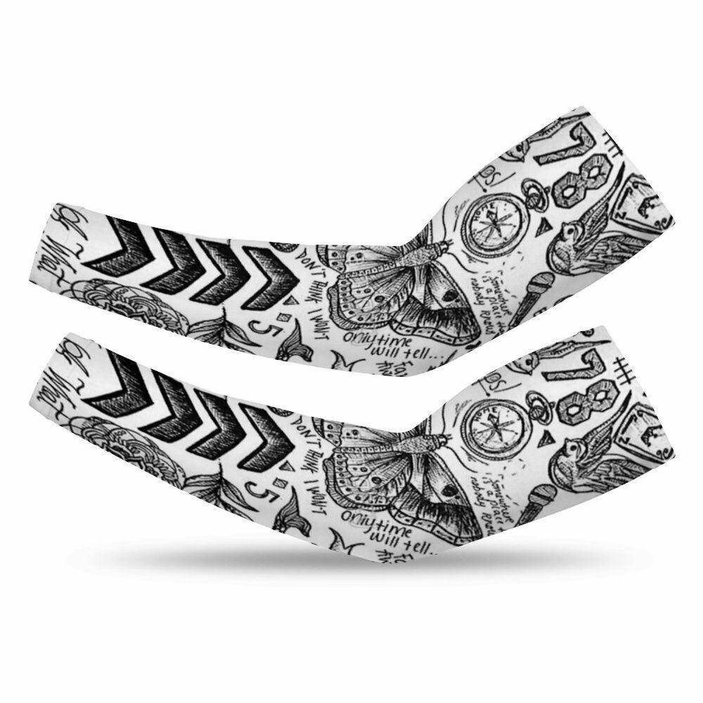 1 пара перчаток с защитой от ультрафиолета, нарукавники с татуировкой, летний нарукавник для футбола, вождения, баскетбола