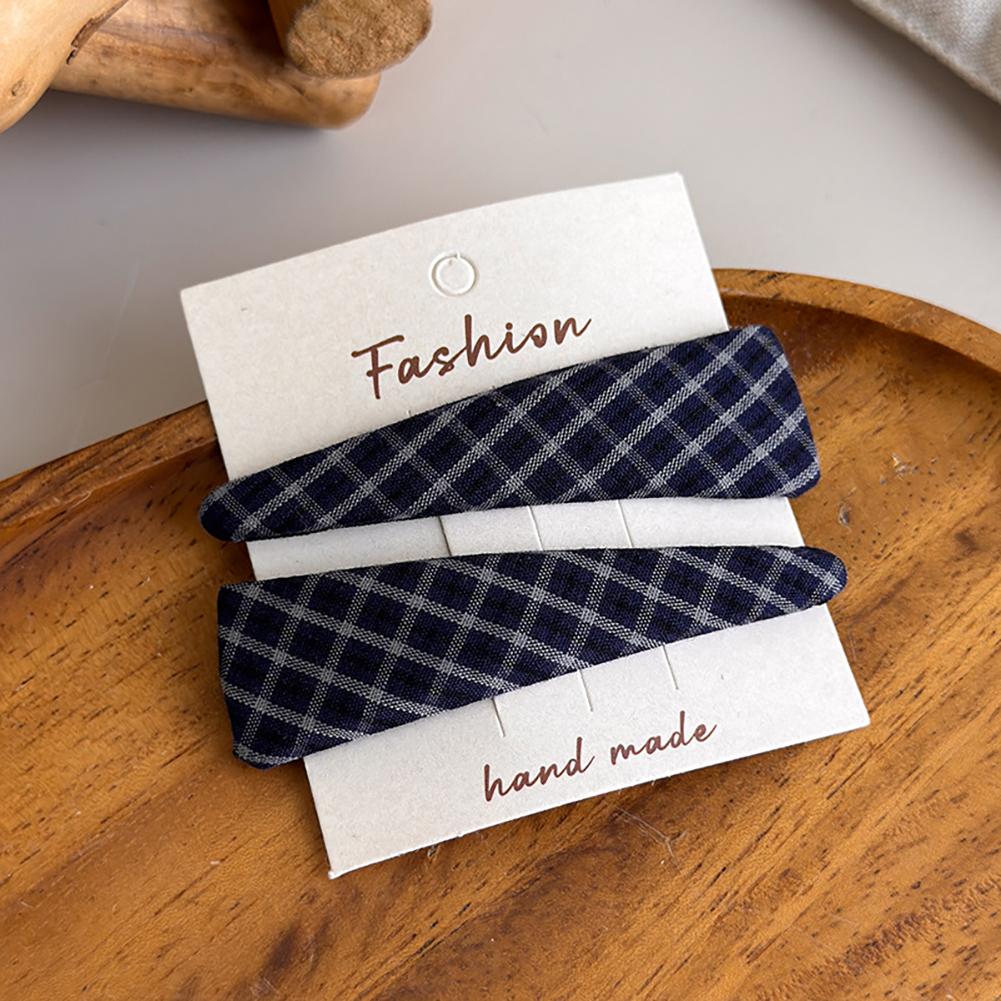 Elegant Sweet Plaid Triangle Hair Clip Simple Side BB Clip Versatile Bangs Hair Accessories For Women
