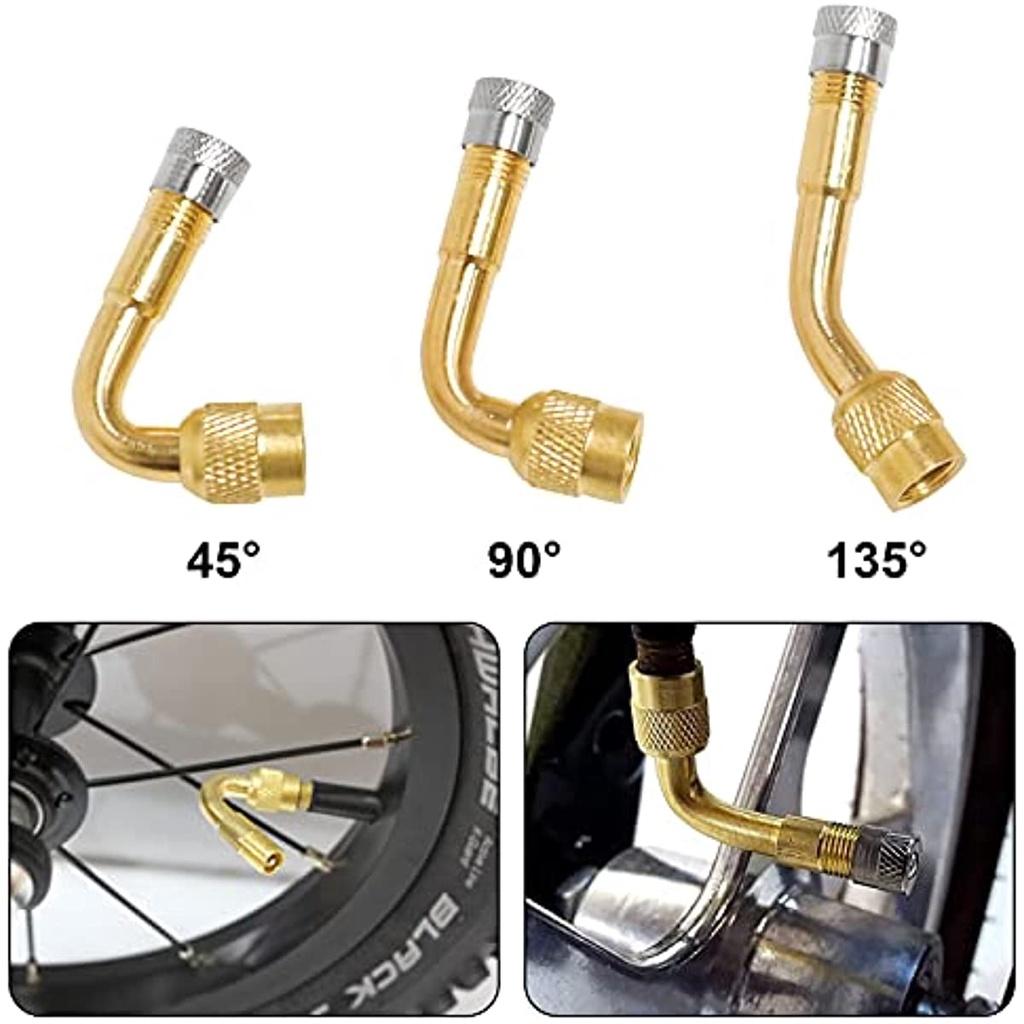 Упаковка из 2 удлинителей клапана на 90 градусов, медный адаптер клапана, удлинитель углового клапана, автомобильный клапан, удлинитель клапана для шин, угловой клапан для автомобиля, мотоцикла, велосипеда