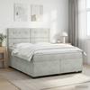 Box Spring Bed with Mattress Light Grey 140 x 190 cm Velvet