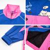 American Vintage Color Block Stand Collar Jacket Cartoon Dog Embroidery Loose Zip Coat Men Women