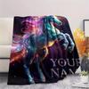 1PC Custom Name Unicorn Fantasy Garden Patterned Flannel Blanket Suitable For All Seasons for Home Decor Warmth and Comfort Gifts Holiday Present_lx