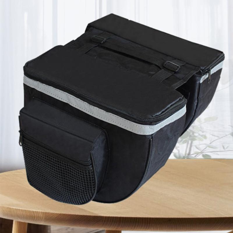Water-Resistant Bike Rear Seats Saddles Bags Bike Luggage Carriers Trunk Bag with Reflective Trim Cycling Rear Rack Bag