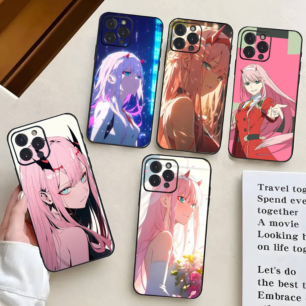 Чехол для телефона Zero Two Animation DARLING In The FRANXX для IPhone 17 Air 16 15 14 13 Pro Max 11 12 Черный силиконовый чехол