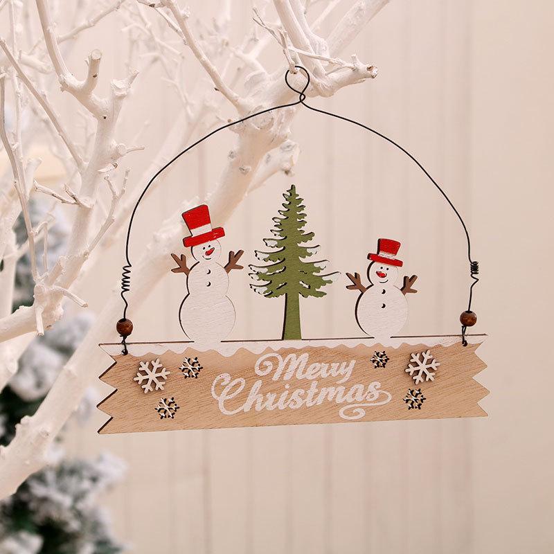 Christmas Decorations Wooden Letter Plate Door Hanging Wall Hanging Store Welcome Plate Painted Pendant