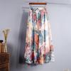 Women Boho Floor-Length Long Beach Party Loose Flare Vintage Bohemia Chiffon Floral Printed Skirts