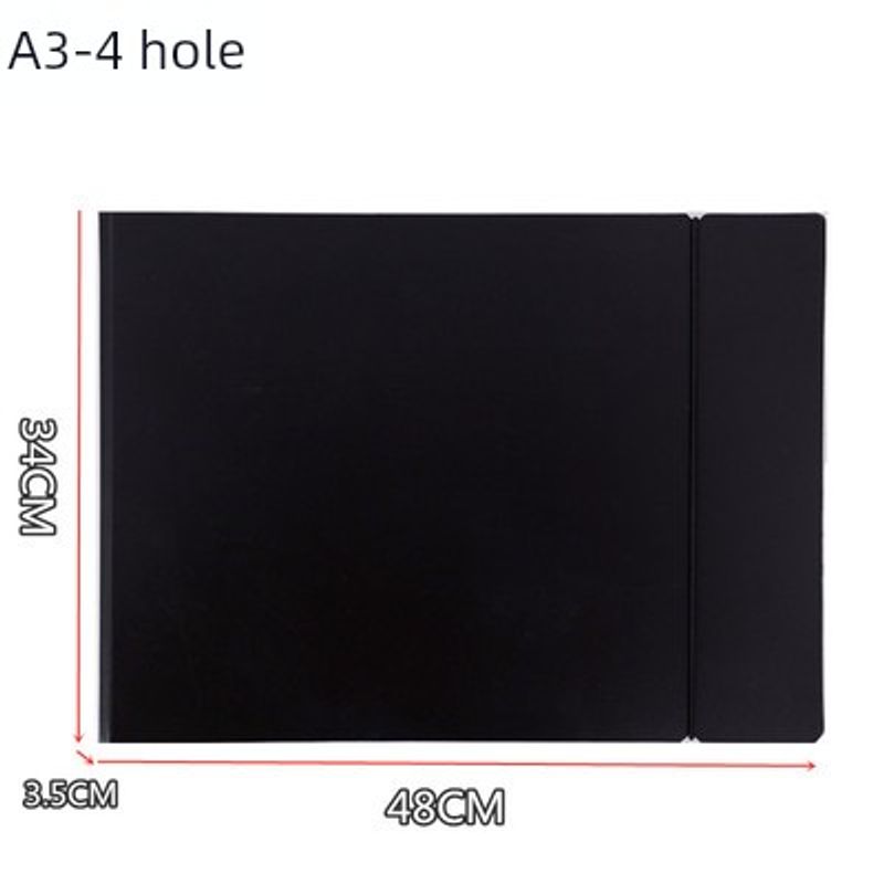 Horizontal Folder Punch Folder A3/A4/B5/A5 Flip Loose-Leaf Binder Folder VAT Invoice Test Paper Clip