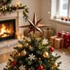 Vintage Distressed Octagonal Star Christmas Tree Topper, Perfect for Home Decoration and Holiday Gifts.