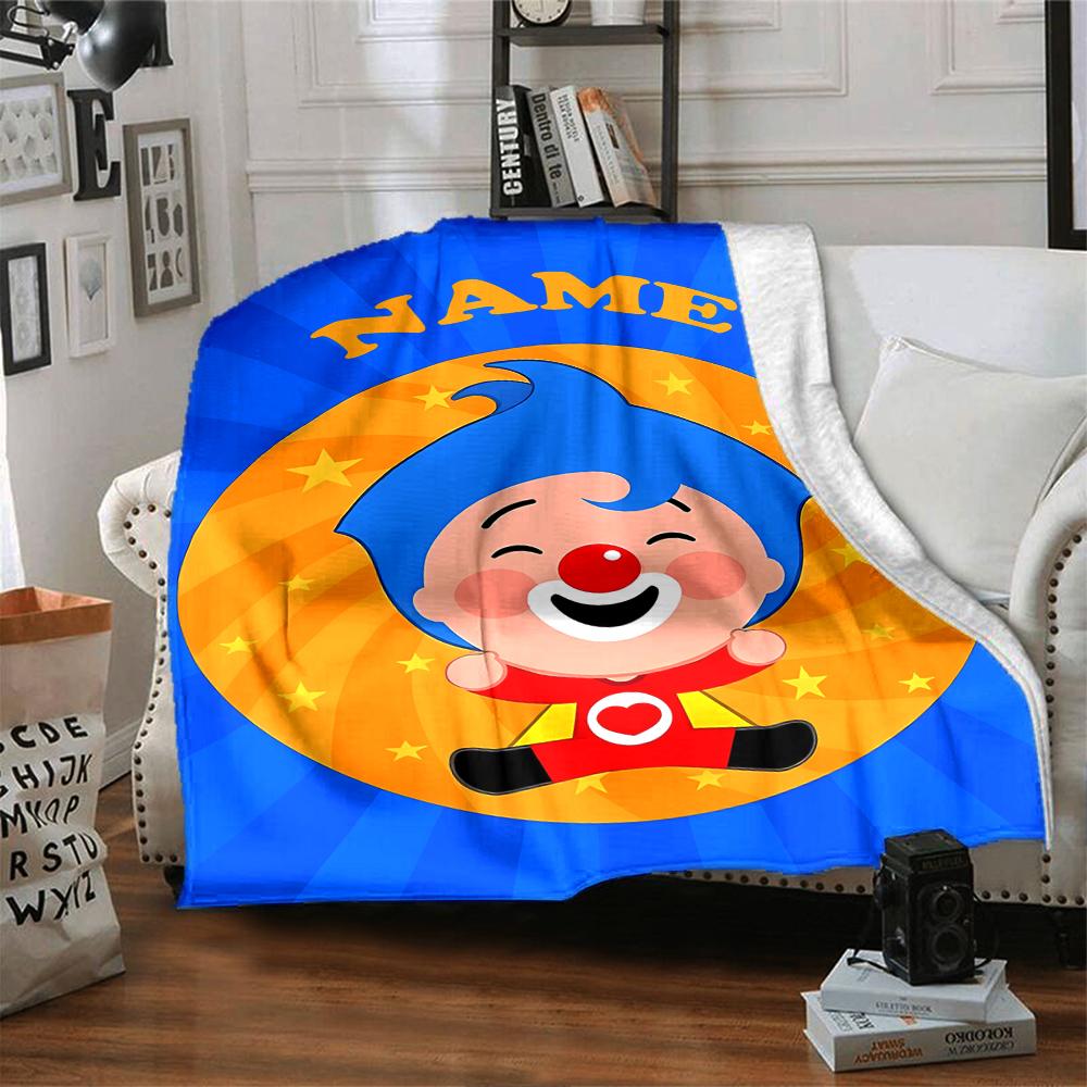 Custom Name Plim Plim Theme Printed Blanket - Perfect for Couch, Bed, Travel & Outdoor Use | Machine Washable, Cozy & Durable.
