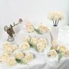 25 Pieces White Rose Artificial Flower Head Vintage Dried Flower Artificial Rose Head Silk Fake Rose for Wedding Centerpiece Decoration