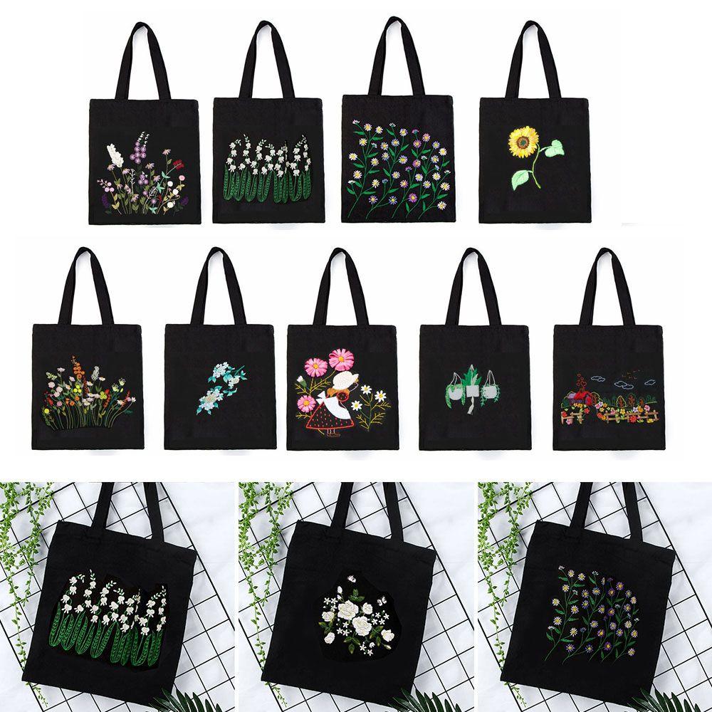 Artcraft DIY Flower Pattern Carrying Bag Cross Stitch Embroidery Kit Canvas Bag