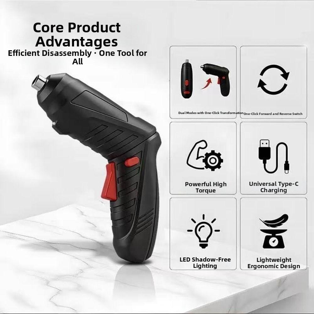 Powerful Impact Electric Screw Driver Set Rechargeable Hand Drill Home Maintenance