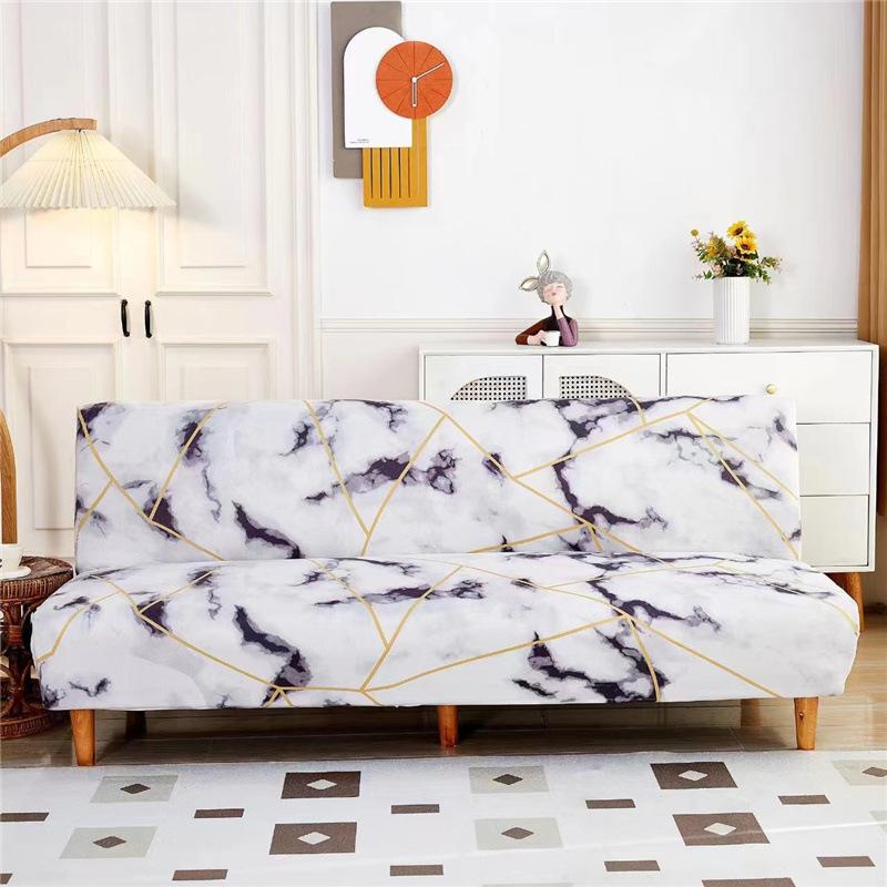 Универсальный утолщенный эластичный матовый чехол для дивана-кровати с принтом без подлокотников, универсальный тканевый чехол для дивана