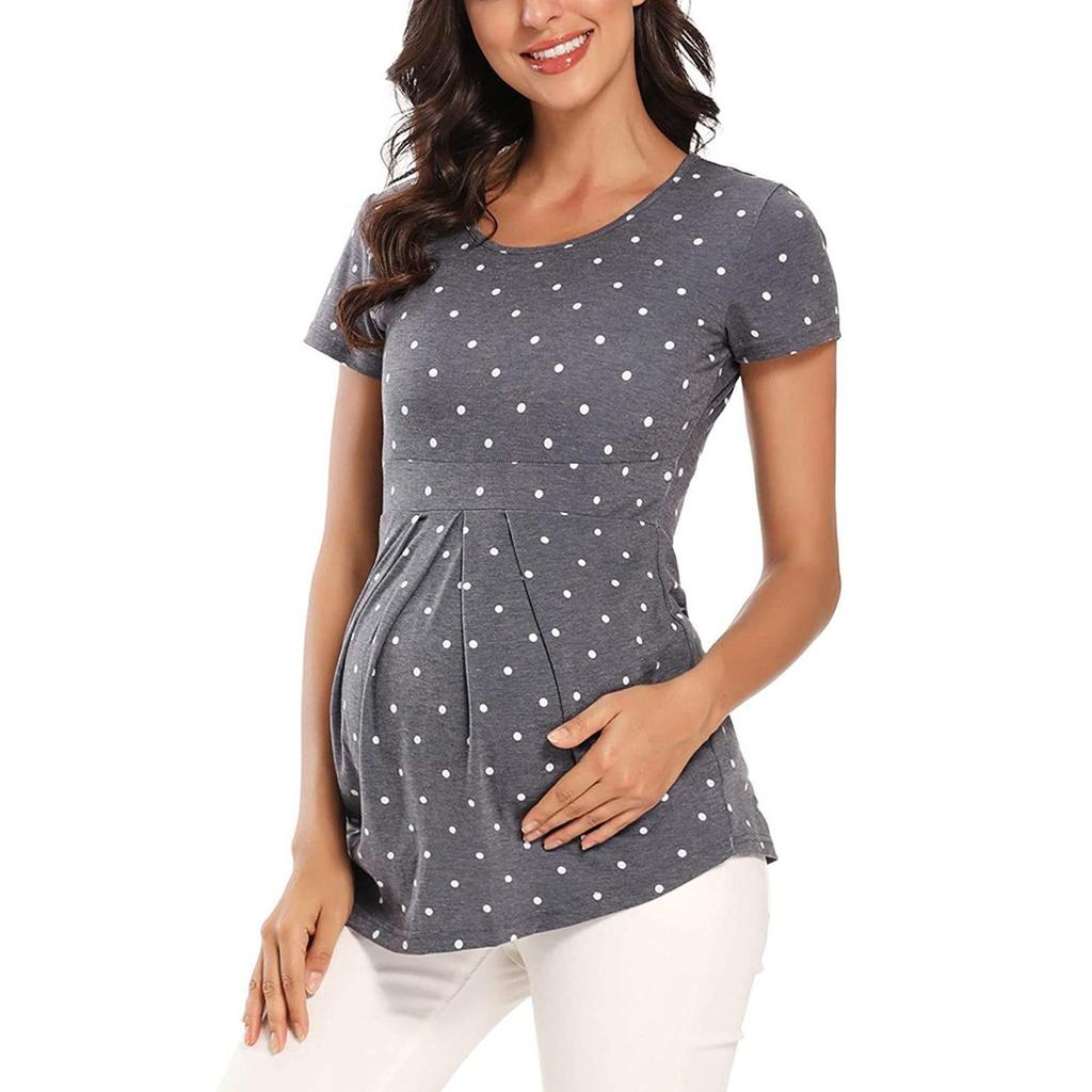 Женская модная блузка для беременных с коротким рукавом, красивая и элегантная футболка