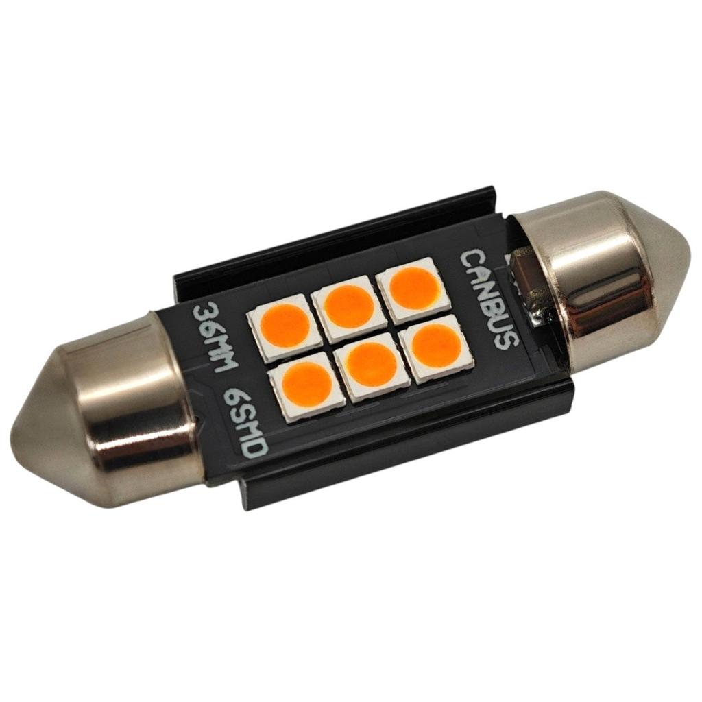 Светодиодная лампа C5W SV8.5 12-24V CANBUS 36 мм - Оранжевый Off-Road