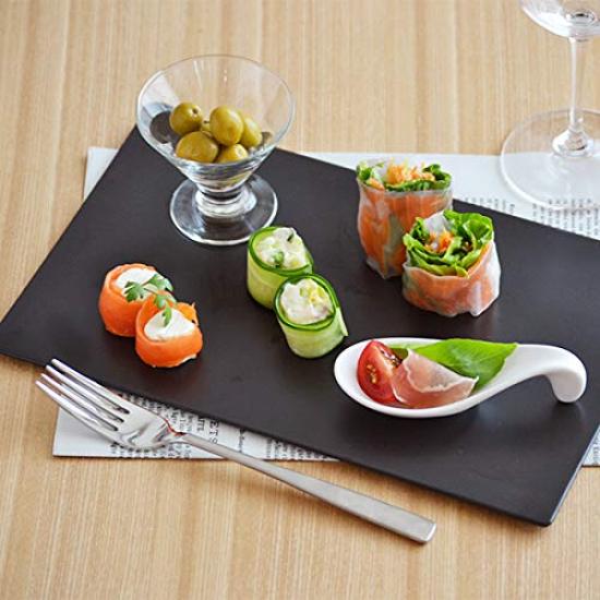 East Tableware Плоские 29см Пара Тарелки для закусок и аперитивов для вечеринок, Большие, Набор, Тарелки, Тарелки для закусок, (Черный матовый)