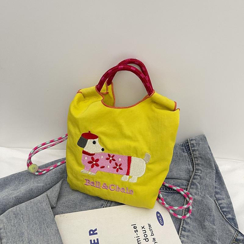 Stylish Dachshund Embroidered Nylon Crossbody Bag for Women - Autumn/Winter 2024 Collection