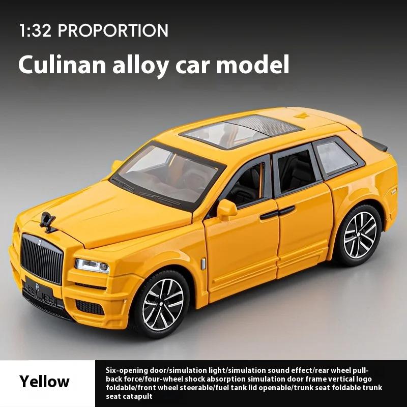 Масштаб 1/32 Rolls Cullinan Роскошный внедорожник Сплав Литой Металл Модель Звук и Свет Детская Игрушечная Машина Украшение Центральной Консоли Детский Подарок