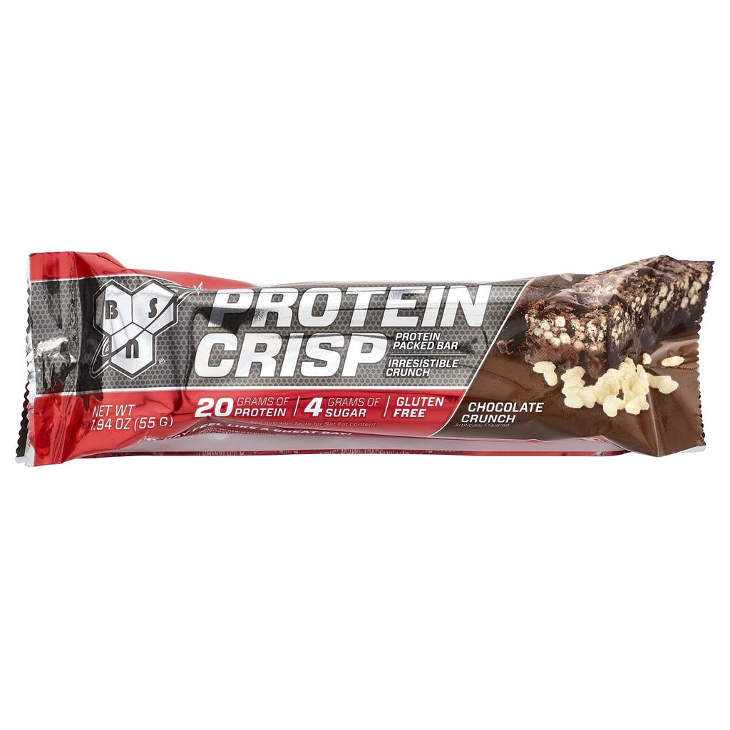 BSN Protein Crisp, Chocolate Crunch Flavor, 12 Bars, 57 G (2.01 Oz) Each