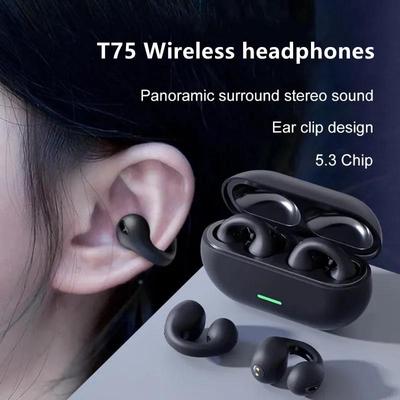Новые оригинальные беспроводные наушники Bluetooth 5.3 T75 с костной проводимостью, спортивные наушники HiFi, водонепроницаемая гарнитура TWS