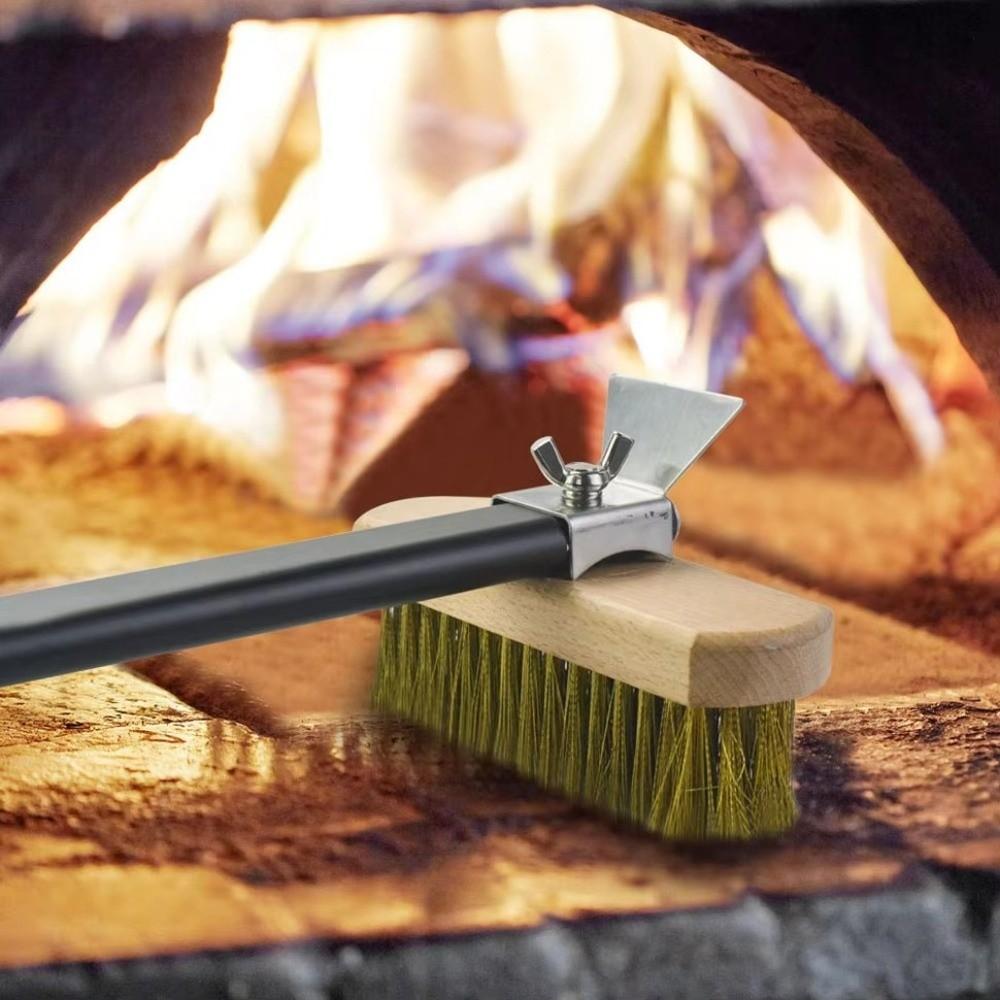 Copper Wire Pizza Oven Cleaning Brush Aluminum Alloy Handle Grill Cleaning Tool Household