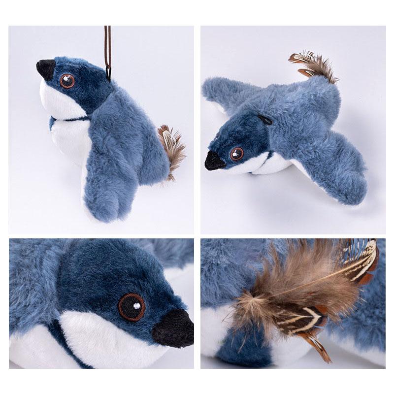 Интерактивные игрушки для кошек, перезаряжаемая летающая птица, крыса, кошка, игрушка, щебечущая, хлопающая птичка, можно добавить кошачью мяту, активируемая прикосновением, плюшевая игрушка