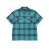 Рубашка S/S в клетку омбре зеленая