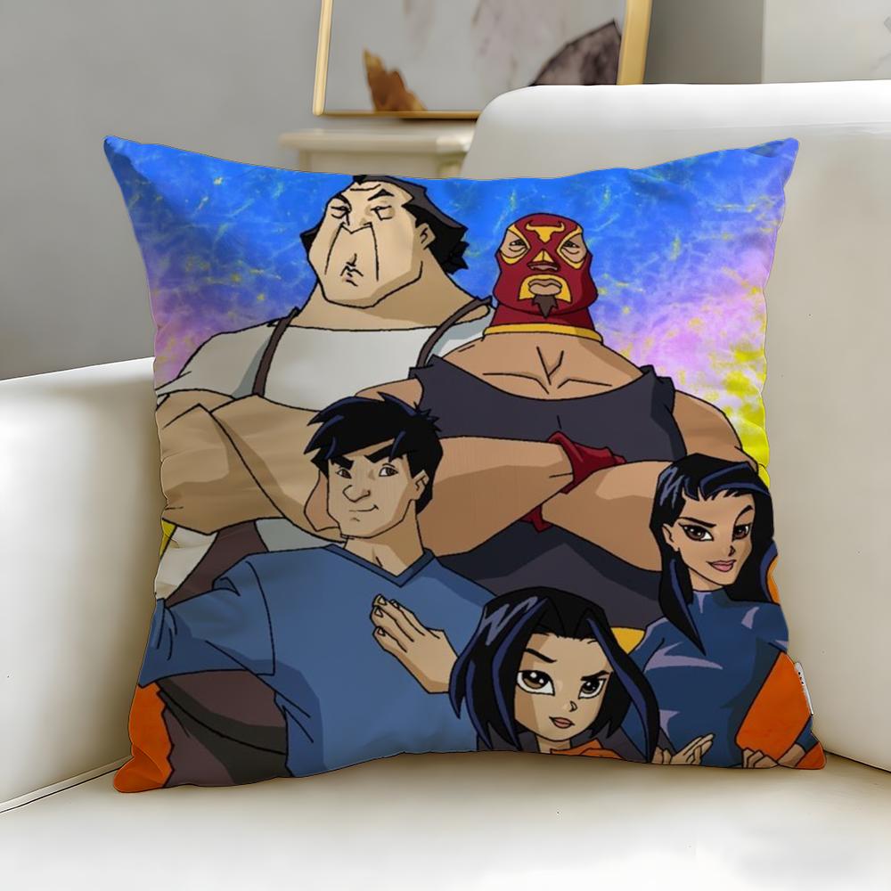 Stylish Jjackie Chan Adventuresew Cushion Cover Soft  EasyWash Pillow Case  Versatile for Couch Bed Travel and Office