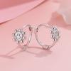 Серьги-улыбки из стерлингового серебра S925, простые и маленькие серьги-подсолнухи, серьги-улыбки премиум-класса в стиле хип-хоп