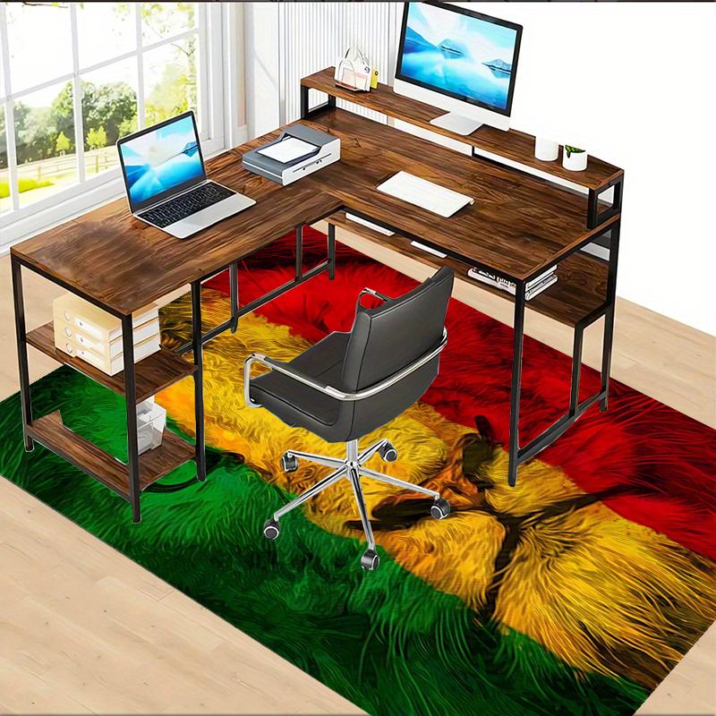 Reggae Polyester Carpet, Soft Indoor Mat for Office Chair, Living Room, Computer Desk - Decorative Home Office Rug Design