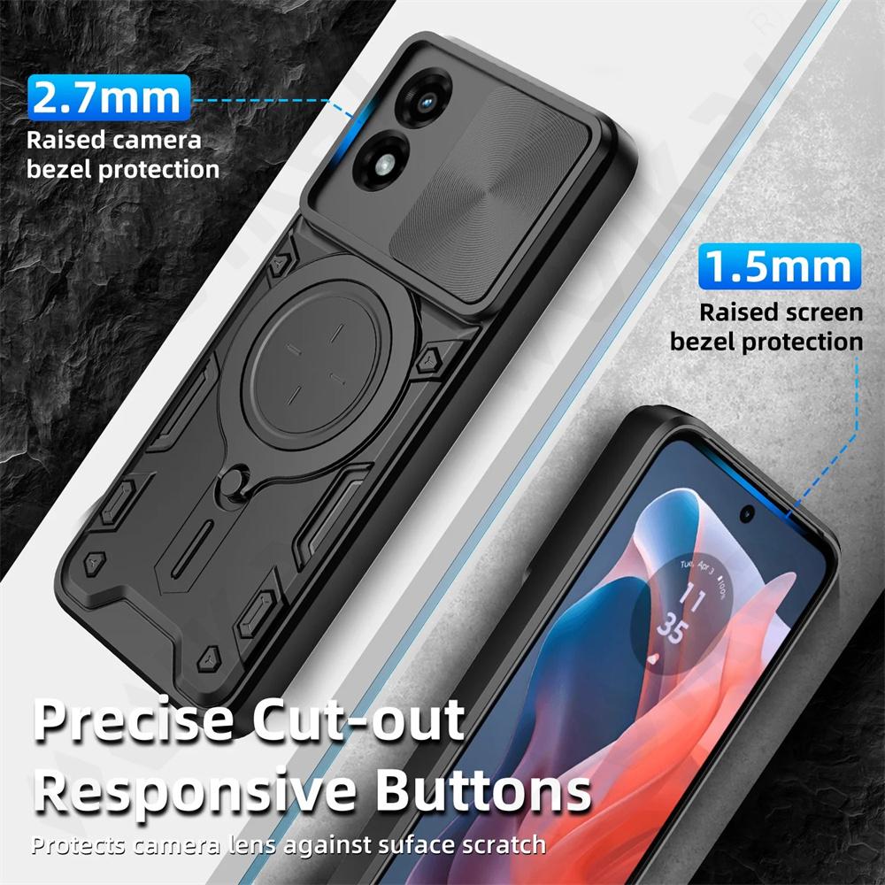 Бронированный чехол для Motorola Moto Edge 50 Pro 40 30 20 Neo Pro Lite G84 G54 G14, магнитное вращающееся защитное кольцо для камеры, крышка-подставка на 360 градусов
