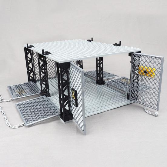 1 набор однослойных строительных блоков для клеток, развивающая простая в сборке модель закрытой клетки для заключенных, сцена Судного дня, настольное украшение для малышей, мальчиков и девочек