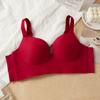 Women's Solid Color Seamless Letter Underwear Large Chest Small Adjustment Push Up Bra