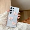 Корейский Ins Стиль Бант для Чехла Телефона Samsung S25ULTRA для S24plus Прозрачный S23FE Минималистичный S22