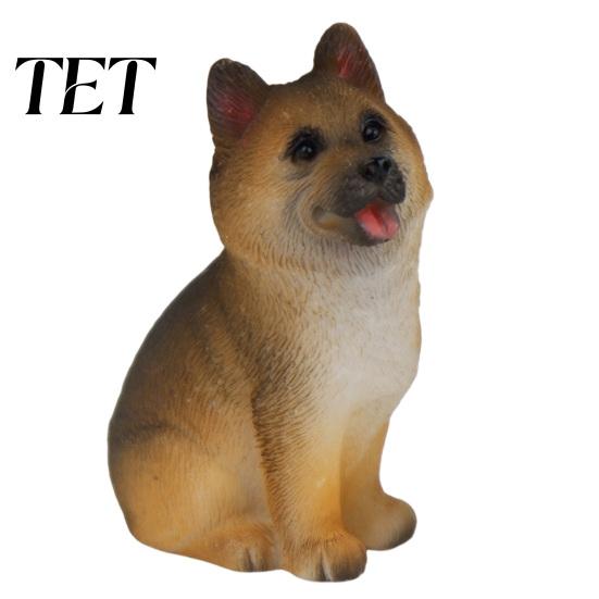 Decorative Resin Statues Cute Puppy Figurine, Ornament for Desk And Car Decor, Small Garden Realistic Dog Figurines, Miniature Animal Statue