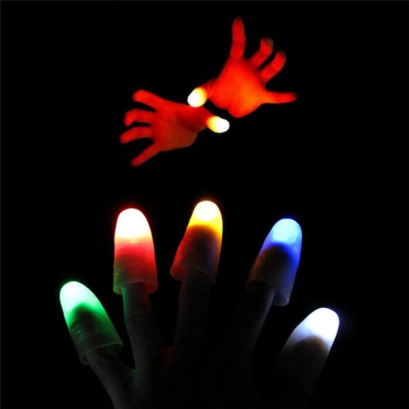 2Pcs Magic Super Bright Light Up Thumbs Fingers Trick Appearing Light Close Up