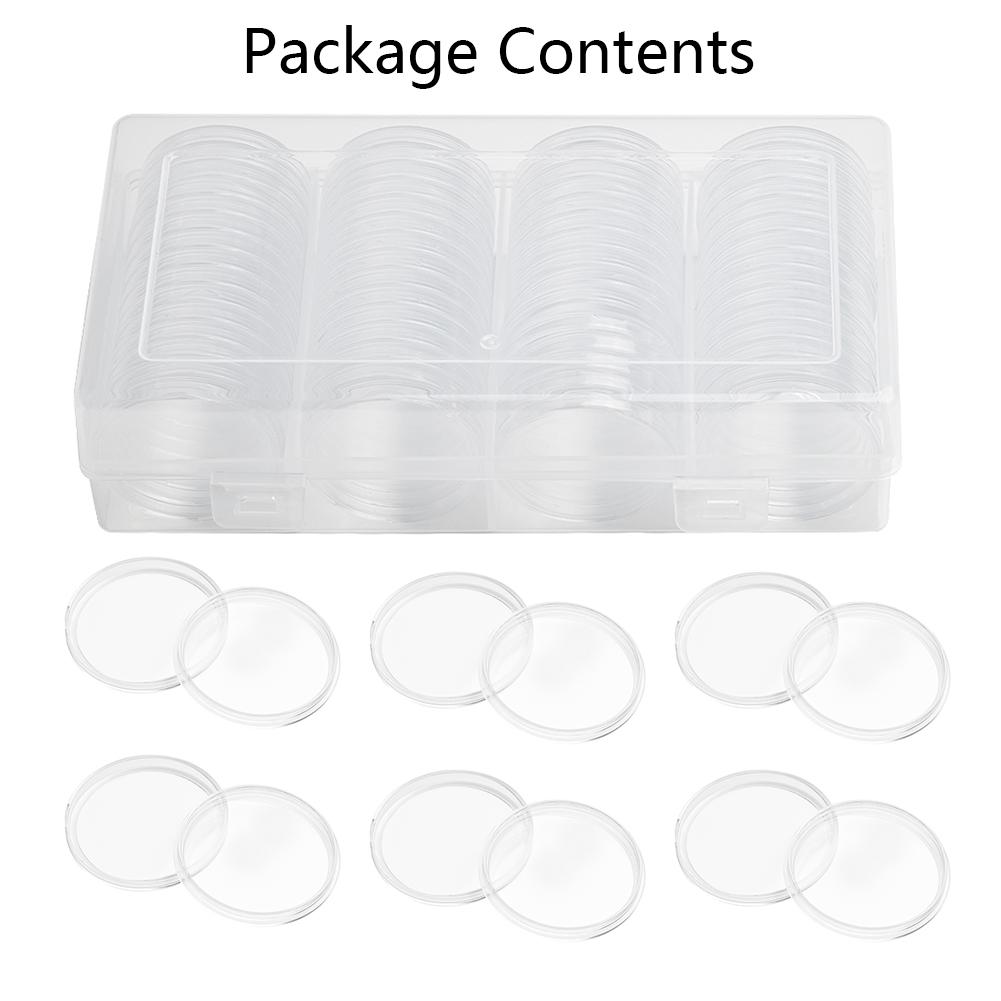 60 шт. 40 мм прозрачный круглый пластиковый контейнер для капсул для монет пустой ящик для хранения держатель