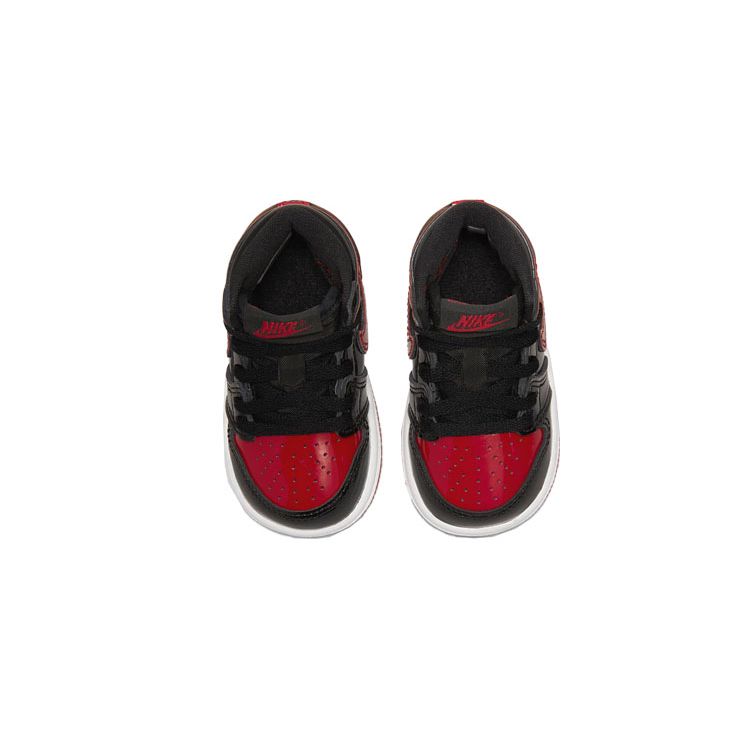Детские кроссовки Air Jordan 1 Retro High OG TD Patent Bred Black Varsity-Red White AQ2665-063