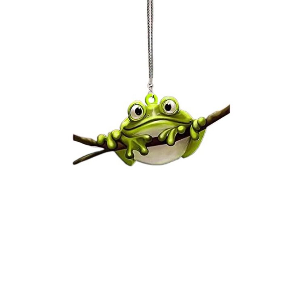 Зеленая лягушка декоративная подвеска из мультфильма «Рождественская елка» из акрила, подвеска на зеркало заднего вида для салона автомобиля