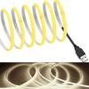 [RYE] COB Tape Light LED Strip Light Flexible High Density Width 5mm Hidden LED Strip Light 3m 320LEDs/m Daylight Color 4000K DC5V 180° Emission CRI>=