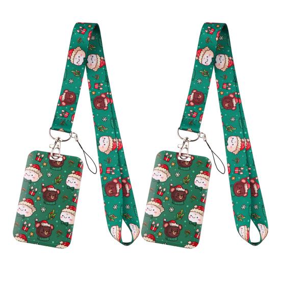 2 шт., шнурки для изготовления знаков, рождественский снеговик, шейный шнурок, держатель для ключей, значок Санты
