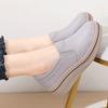 Women's Platform Loafers Moccasins Casual Slip On Minimalist Thick Sole Height Increase Shake Shoes for Mother Plus Size