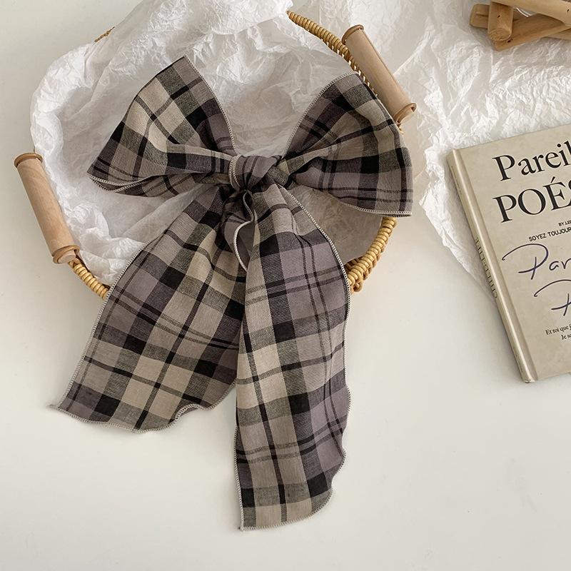 Long Silk Scarf, New with Shirt Neck Protector, Thin Scarf, Neck Circumference, Neck Scarf, Plaid Headscarf, Headband, Hair Tie.