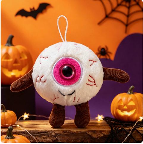 Spooky Eyeball Plush Toy Halloween Decoration Soft Stuffed Creepy Eye Pendant Bag Charm Party Favor Gift For Kids