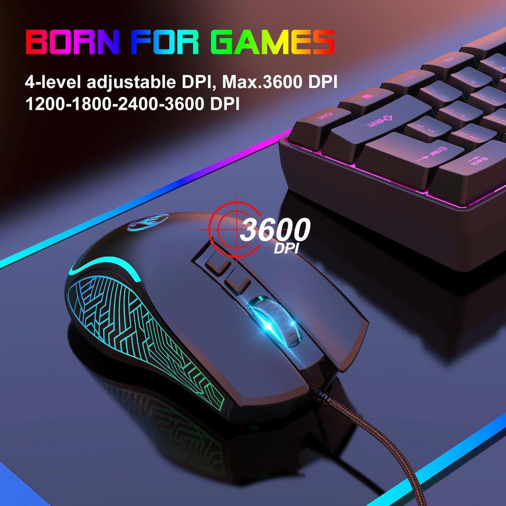 Colorful Luminous Wired Gaming Mouse: X100 Adjustable 3600 DPI