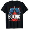 Black Boxing T-shirt with Blue Glove Print The Ultimate Fighting Style Tshirt Graphic T Shirts Men Clothing Tops Streetwear