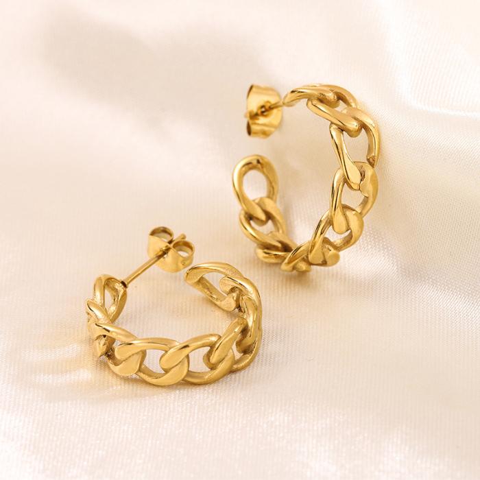 Luxury 18k PVD Gold Plated Stainless Steel Punk Fashion Jewelry CROWN Geometric Hollow Chunky Statement Stud Earrings Children's