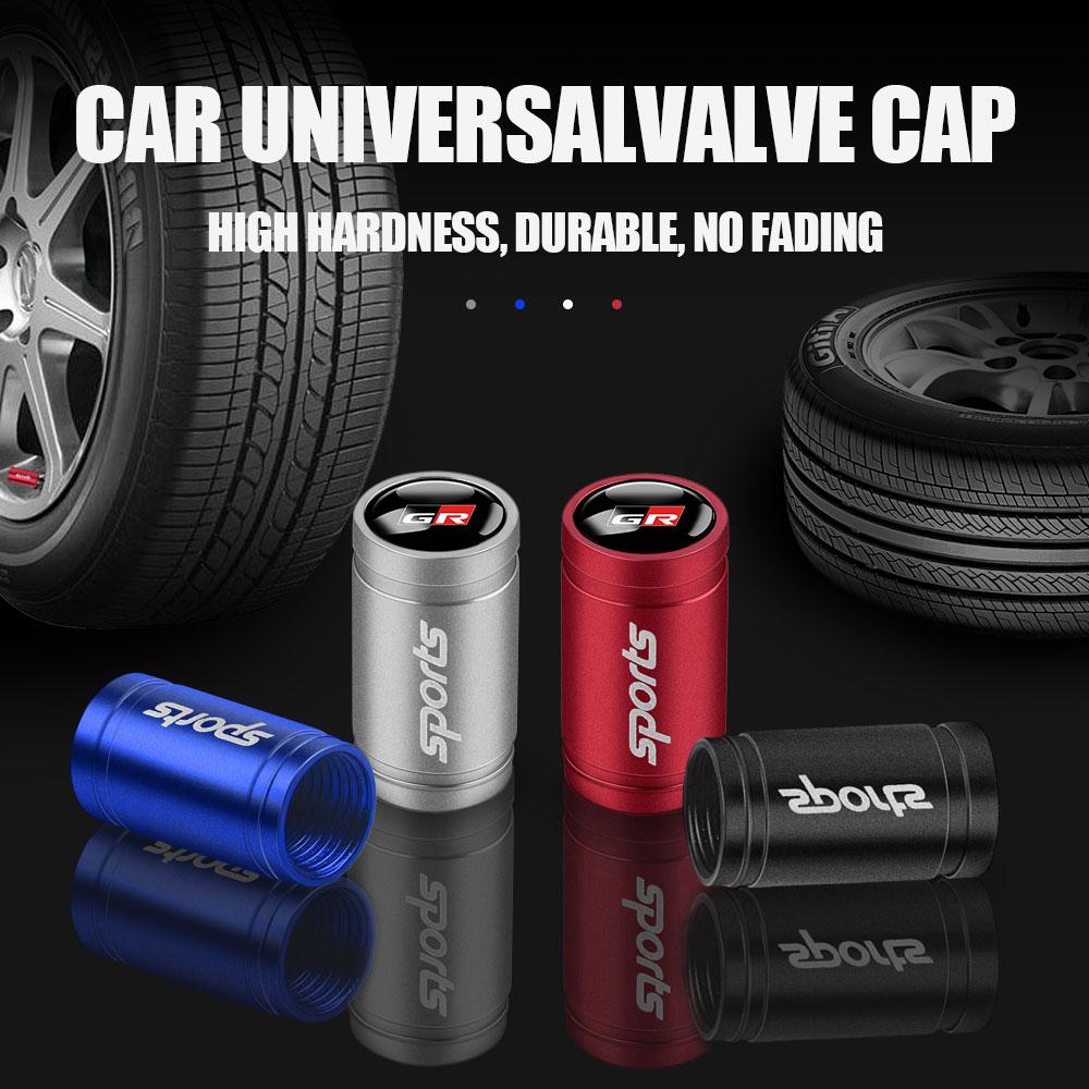 LEKR1 4pcs Aluminum Alloy Car Tire Valve Caps Wheel Dust Caps For Toyota 4runner Harrier Venza Yaris Cross Auris Avensis Chr Rav4